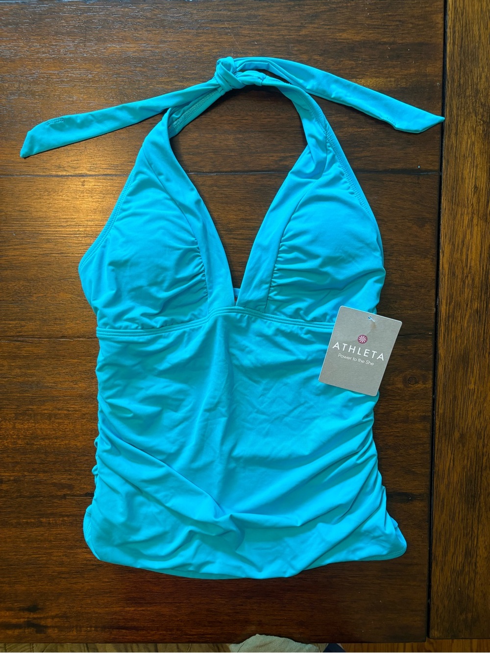 Athleta Women's Turquoise Halter Tankini Swim Top